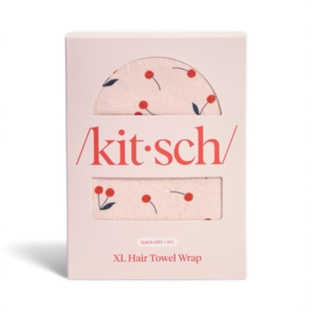 Kitsch XL Hair Towel Wrap Cherry Print | NWT
